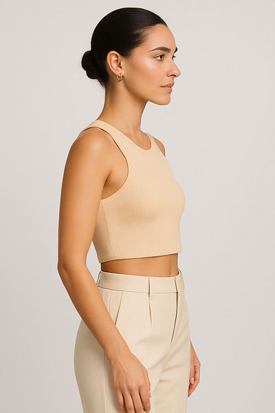 HNX Cotton Thick Strap Crop Women's Tank Top