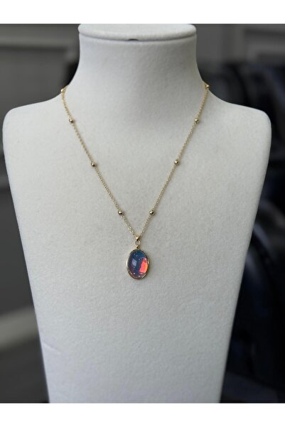 Store Çelik Zincirli Renk Değiştiren Damla Kolye