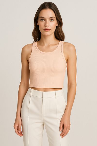 HNX Cotton Thick Strap Crop Women's Tank Top