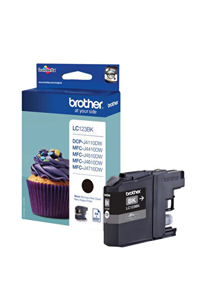 Brother Оригинална мастилена касета Brother LC123BK, черна, 600 страници