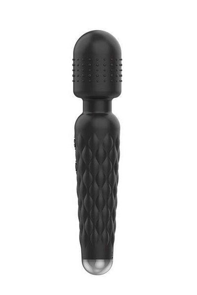 WildFashion Vibrator tip Wand cu cap flexibil, pentru stimulare clitoridiana, Negru, TOY444-1
