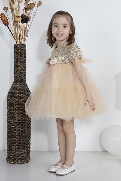 MİNİMONY Miniminy 1-5 Years Sequins Sequin Baby Girl Παιδικό φόρεμα Eid Graduation Prom Gowns 2030