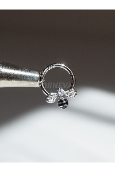 MORNEVA Surgical Steel Bee Pattern Interlock Ring Daith Septum Piercing