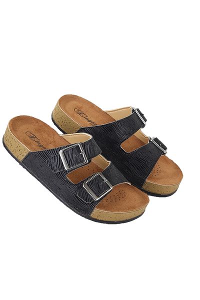 Vojo Γυναικείες παντόφλες Silvery Comfortable Sole Hospital Sea Pool Beach Μαύρες