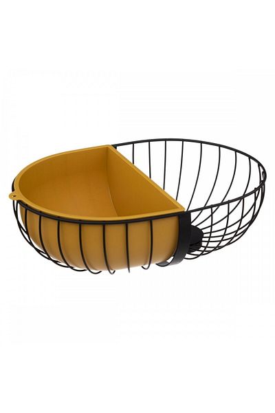 Secret de Gourmet Bol cu ​​fructe CORBEILLE, metal, galben, 30x20 cm