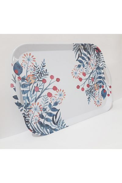 renkli çiçekler Melamine Tea Tray 44X30 cm Melamine Tea Tray with Handles Serving Tray Presentation Tray