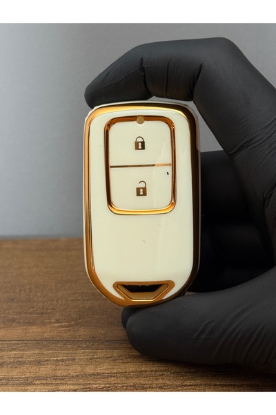 Mavi Keys Husa de protectie pentru chei din silicon compatibila Honda Hrv City Crv Smart cu 2 butoane - Acoperire nano - Culoare alba