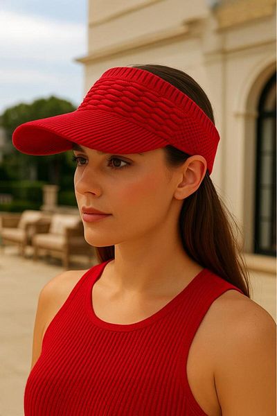 Lord Mountain Visor Sea Hat, Summer Hat Women's Knitted Textured Visor Hat