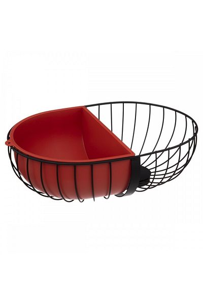 Secret de Gourmet Bol cu ​​fructe CORBEILLE, metal, roșu, 30x20 cm
