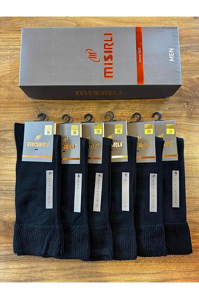 Mısırlı Men's Modal Seamless Comfortable Diabetic Candy Socks Elasticless Pack of 6 (Black)