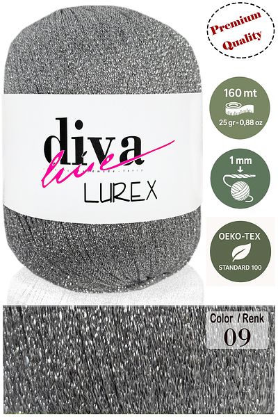 Diva İplik Diva Lurex 09 Ασημί