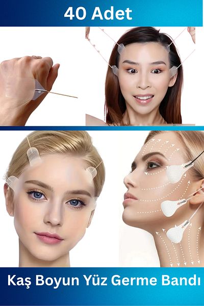 Shopura 40Pcs Drawstring Eyebrow Lift Tape Eye Neck Lift Tape Face Lift