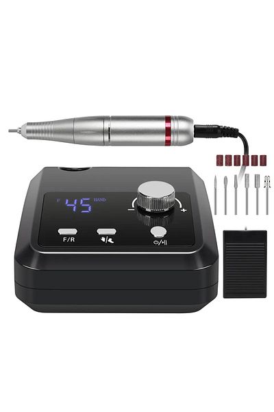 DianaBeauty Us Black Set 45000rpm Nail Drill Machine Professional Nail Lathe With Large Lcd Screen 30w Smart Ele
