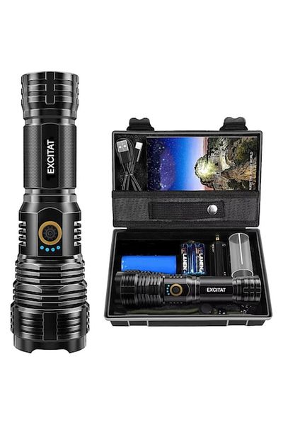 xpress sales XHP70 Flashlight, Excitat®, USB Charging, 20000lm, 5 Lighting Modes, Black