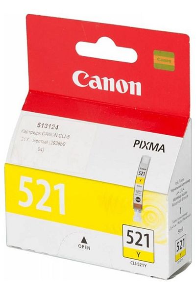 Canon Original Canon CLI-521Y Ink Cartridge, Yellow, 505 pages
