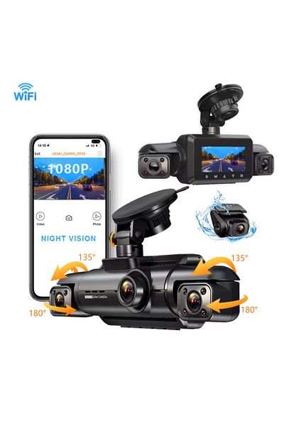 MaGeCa Ad365 Dash Cam, Full Hd 1080p, 4 Channels, Night Vision, Wifi, Gps