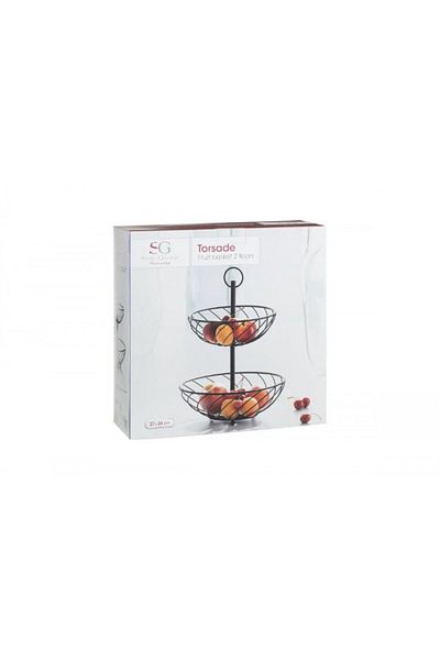 Secret de Gourmet Bol pentru fructe Torsade, oțel negru 27x18,5 cm