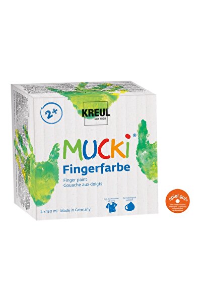 Kreul Vopsea pentru degete Mucki, set de 4 x 150 ml