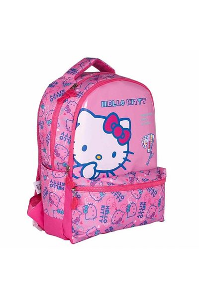 Hello Kitty Tmn 591632 Visual 3 Compartment School Backpack 2721 Pink