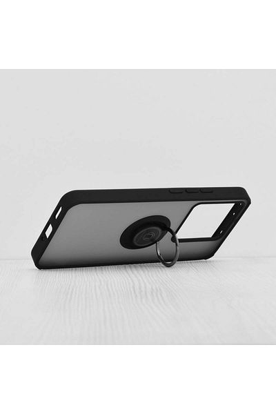 SKYDDAR INNOVATION Case for Xiaomi 13T / 13T Pro, Glinth with 360° Magnetic Rotating Ring, Black, sticker set