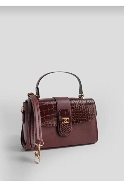 Butik DEFAY BUTİK Timsah Desenli Yandan Çapraz Askılı El ve Omuz Çantası