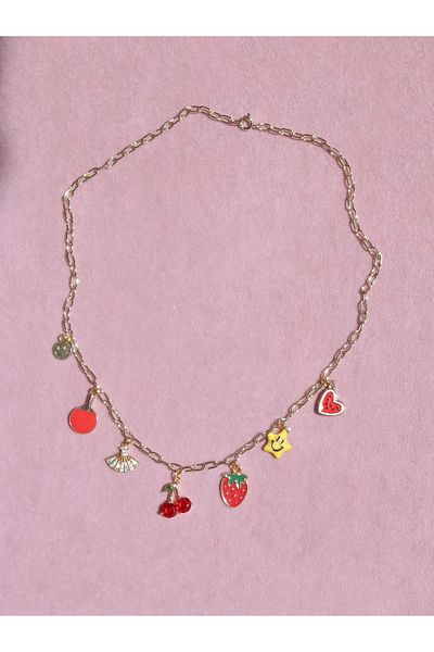 Reorah Collection Red Juicy Joy Charm Necklace Xuping Chain