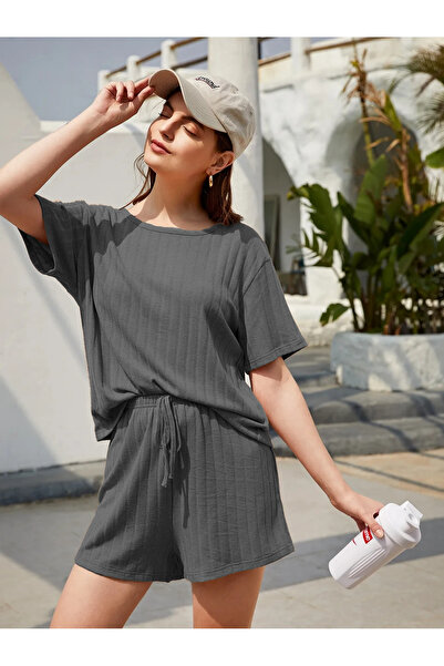 YAKAMEL Дамски комплект къси панталони с шнур и къси ръкави