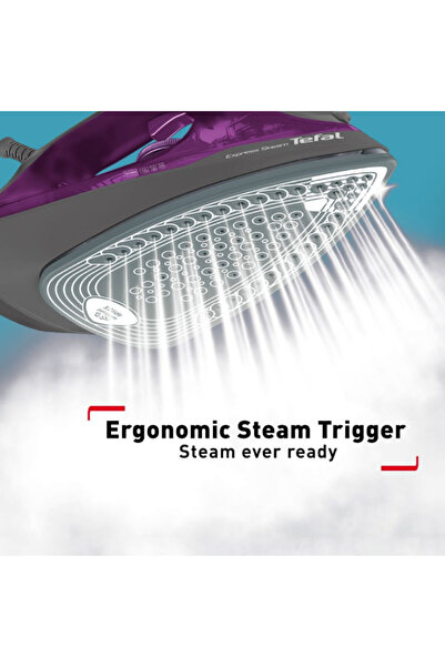 TEFAL Steam Iron | Express Steam | 2600W | 270ml | Anti-Scale | Ceramic Soleplate | Purple