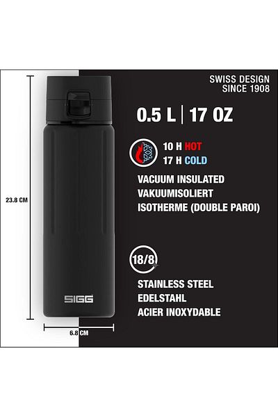 SIGG Hot & Cold Gemstone ONE Thermo Bottle (0.5 L) Obsidian