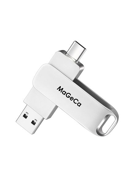 MaGeCa MaGeCa® 128 GB Metal Memory Stick, 2 in 1, 360° Rotation, USB 3.0/ USB Type-C