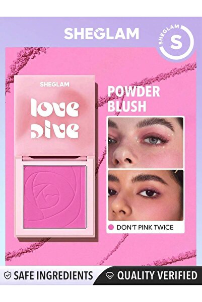 SHEGLAM Love Dive Tender Heart Powder Blush-Dont Pink Twice
