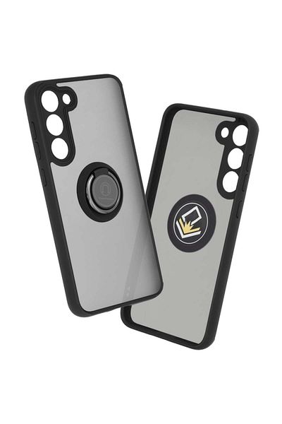 SKYDDAR INNOVATION Case for Samsung Galaxy S23 Plus, Glinth with 360° Magnetic Rotating Ring, Black, sticker set