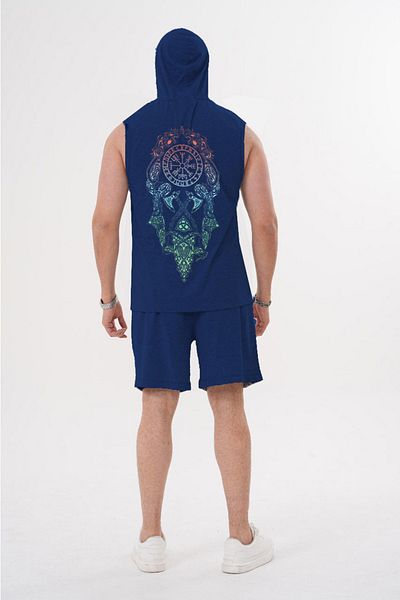 ACTIVE MODA Men's Printed Sports Singlet - Shorts Set 2-Pack Plus Size Cotton 20259
