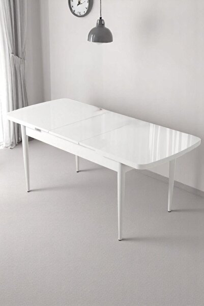 Kaktüs Avm Vilte Serisi 80 x 132 Açılabilen Beyaz Sunta Mutfak Masası, Yemek ...