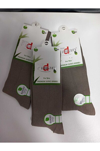 Batik Erkek 3 lü 39-41 haki renkli bambu çorap
