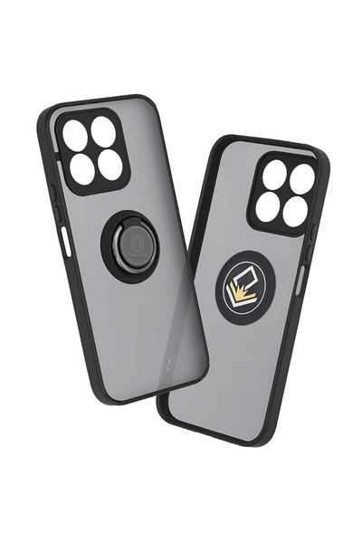 SKYDDAR INNOVATION Case for Honor X8b, Glinth with 360° Magnetic Rotating Ring, Black, sticker set