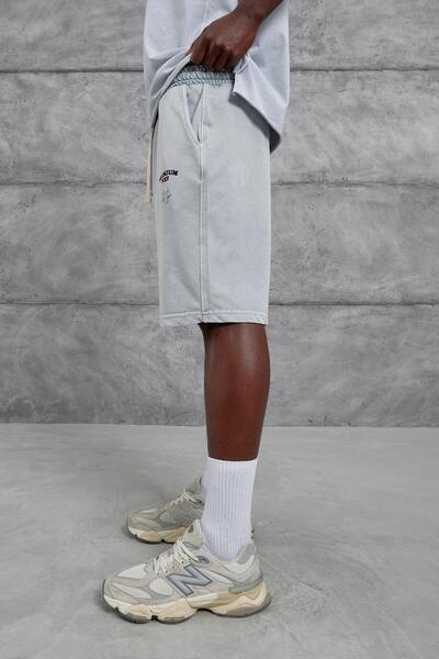 NOMARC Men's Gray Premium Nxt Embroidered Shorts