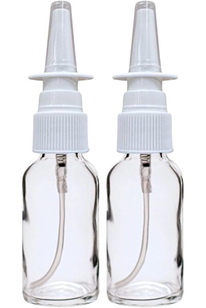 makrobay 30 Ml Burun Sprey Başlıklı Şeffaf Boş Cam Şişe 2 Adet