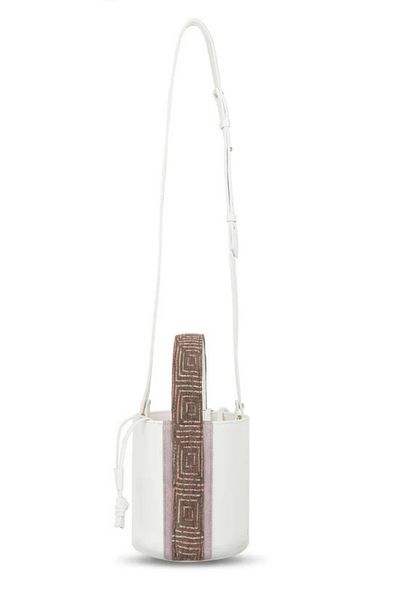 D'ylla Atelier Geantă de damă din piele naturală model Bucket din seria LENA Bucket – albă