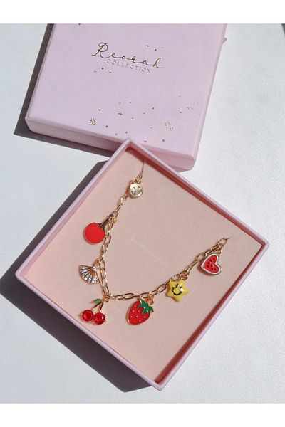 Reorah Collection Red Juicy Joy Charm Necklace Xuping Chain