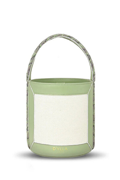 D'ylla Atelier LENA Bucket Serisinden Kova Model Hakiki Deri Kadın Çanta – Yeşil