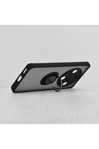 SKYDDAR INNOVATION Case for Honor Magic6 Lite, Glinth with 360° Magnetic Rotating Ring, Black, sticker set