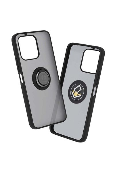 SKYDDAR INNOVATION Case for Honor X6 / X8 5G / 70 Lite, Glinth with 360° Magnetic Rotating Ring, Black, sticker set