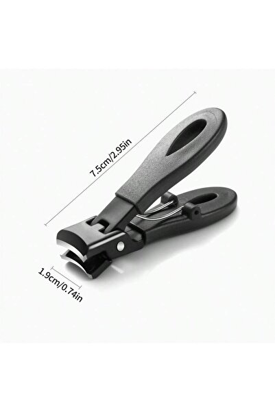 Choice مقص أظافر محمول أسود اللون، قطعة واحدة، من الفولاذ المقاوم للصدأ، بفتح...