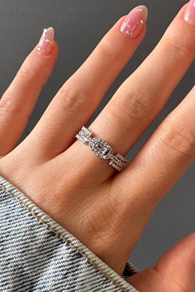 H&E DESIGN Kadın Gümüş Renk Henry Ayarlanabilir Yüzük