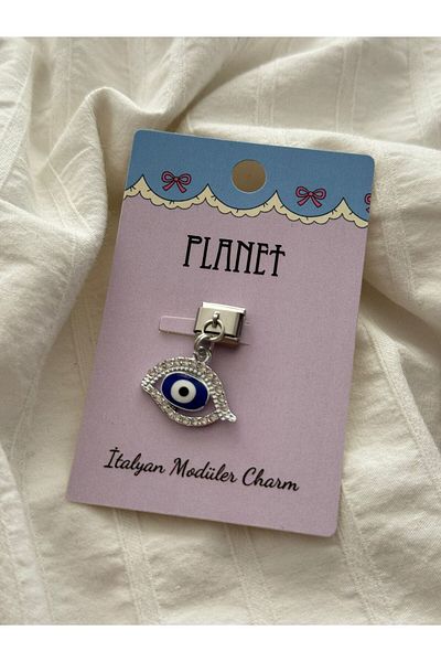 Planet Butik Italian Charm with Evil Eye Bead Hanging Card