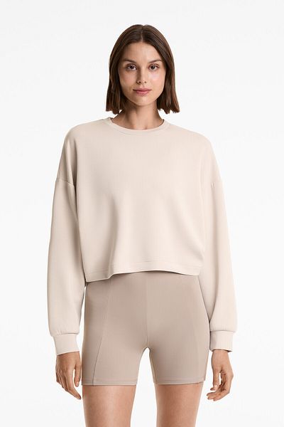 Oysho Crossover back crop sweatshirt with modal