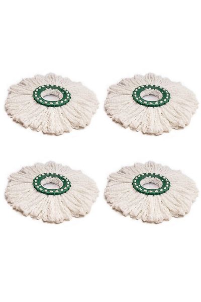 flores Set of 4 Spare parts for rotary mop, microfiber, white, support 160 mm