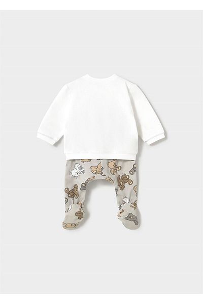 MAYORAL Baby Boy Sweatshirt Leggings Set White-Grey 1559