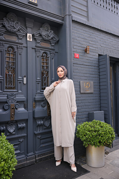 KADEEM Μπεζ Sadezen Διπλό Σετ